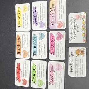 Thank You Cards: Cow Tulip Watercolor Blue Pink Purple Green Red Orange Qty 50